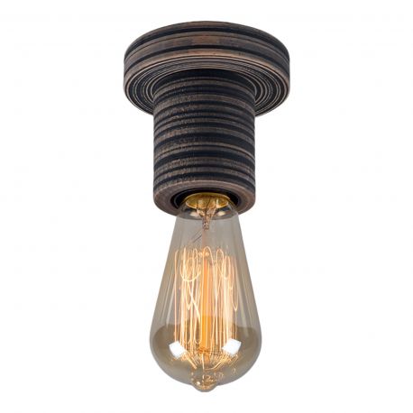 Plafoniere cu spoturi, Spoturi aplicate - Spot aplicat rustic fabricat manual din lemn EBONY