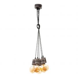 Pendule, Lustre suspendate - Lustra cu 2 pendule rustica fabricata manual din lemn EBONY