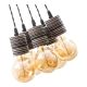 Pendule, Lustre suspendate - Lustra cu 2 pendule rustica fabricata manual din lemn EBONY