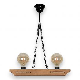 Pendule, Lustre suspendate - Lustra rustica fabricata manual din lemn CORFU 2L