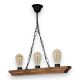 Pendule, Lustre suspendate - Lustra rustica fabricata manual din lemn CORFU 3L