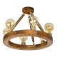 Pendule, Lustre suspendate - Lustra rustica fabricata manual din lemn EVIA 6L