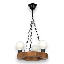 Pendule, Lustre suspendate - Lustra rustica fabricata manual din lemn IOS 3L