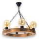 Pendule, Lustre suspendate - Lustra rustica fabricata manual din lemn IOS 6L