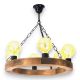 Pendule, Lustre suspendate - Lustra rustica fabricata manual din lemn IOS 6L