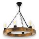 Pendule, Lustre suspendate - Lustra rustica fabricata manual din lemn IOS 6L
