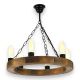 Pendule, Lustre suspendate - Lustra rustica fabricata manual din lemn IOS 6L