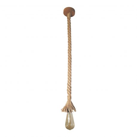Pendule, Lustre suspendate - Pendul rustic fabricat manual din lemn si sfoara KOS