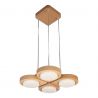 Lustra LED rustica fabricata manual din lemn LENS