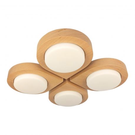 Pendule, Lustre suspendate - Plafoniera LED rustica fabricata manual din lemn LENS