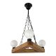 Pendule, Lustre suspendate - Lustra rustica fabricata manual din lemn KAVALA 3L