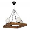 Lustra rustica fabricata manual din lemn KAVALA 4L