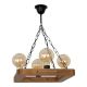 Pendule, Lustre suspendate - Lustra rustica fabricata manual din lemn KAVALA 4L