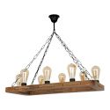 Lustra rustica fabricata manual din lemn KAVALA 8L