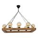 Pendule, Lustre suspendate - Lustra rustica fabricata manual din lemn KAVALA 8L