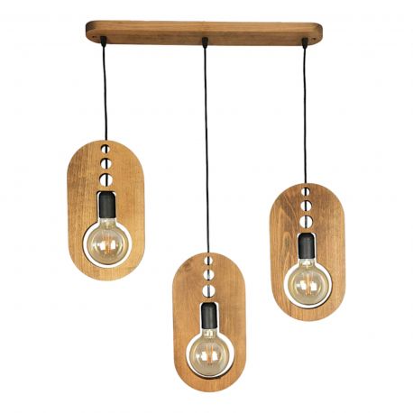 Pendule, Lustre suspendate - Lustra rustica fabricata manual din lemn MELISSA 3L