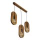 Pendule, Lustre suspendate - Lustra rustica fabricata manual din lemn MELISSA 3L