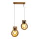 Pendule, Lustre suspendate - Lustra rustica fabricata manual din lemn YOKO 2L