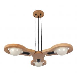 Pendule, Lustre suspendate - Lustra rustica fabricata manual din lemn YOKO 3L