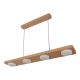 Pendule, Lustre suspendate - Lustra LED rustica fabricata manual din lemn OKIO 4L
