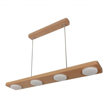 Pendule, Lustre suspendate - Lustra LED rustica fabricata manual din lemn OKIO 4L