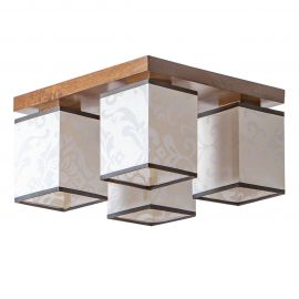 Plafoniere - Plafoniera clasica fabricata manual din lemn ROYALE WHITE 4L