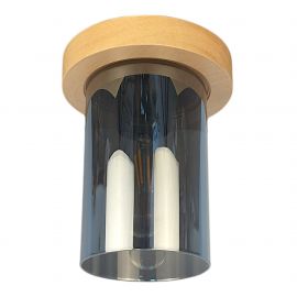 Plafoniere cu spoturi, Spoturi aplicate - Spot aplicat clasic fabricat manual din lemn SIENA SMOKE