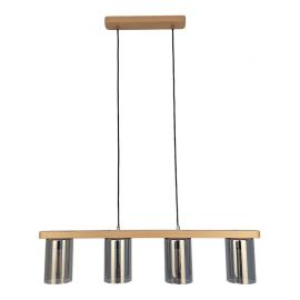 Pendule, Lustre suspendate - Lustra suspendata clasica fabricata manual din lemn SIENA SMOKE
