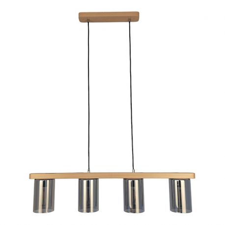 Pendule, Lustre suspendate - Lustra suspendata clasica fabricata manual din lemn SIENA SMOKE