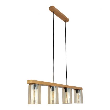Pendule, Lustre suspendate - Lustra suspendata clasica fabricata manual din lemn SIENA YELLOW