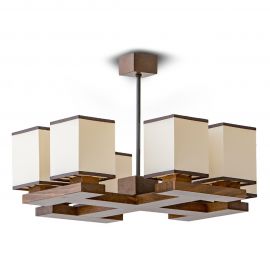 Candelabre, Lustre - Candelabru rustic fabricat manual din lemn Lido 8L