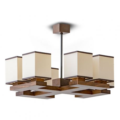 Candelabre, Lustre - Candelabru rustic fabricat manual din lemn Lido 8L