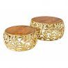 Set de 2 masute design unicat realizate manual Abstract Leaf auriu