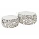 Masute Living - Set de 2 masute design unicat realizate manual Abstract Leaf argintiu
