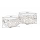 Masute Living - Set de 2 masute design unicat realizate manual Abstract Leaf argintiu