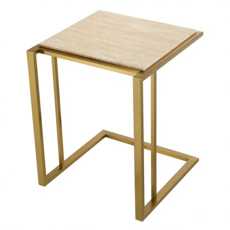 Masute Living - Masuta laterala design LUX cu blat din travertin Cocktail