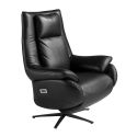 Fotoliu design LUX cu functia relax Cowhide Black leather