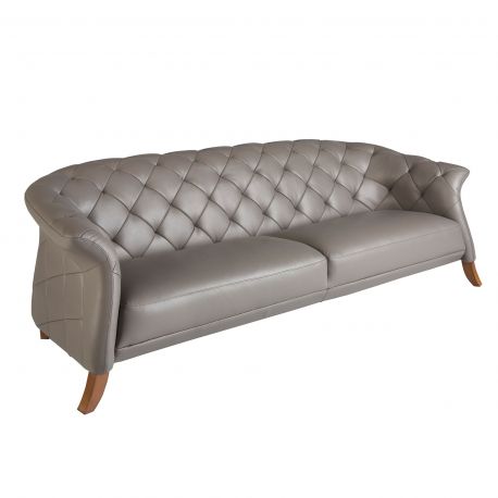 Canapele - Canapea 3 locuri design LUX Chester Grey Leather
