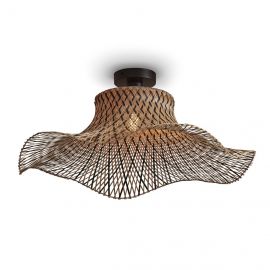 Plafoniere - Plafoniera din bambus Ibiza L 65cm, negru/ natur