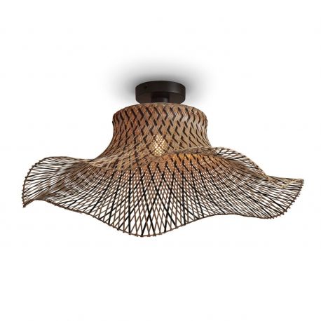 Plafoniere - Plafoniera din bambus Ibiza L 65cm, negru/ natur