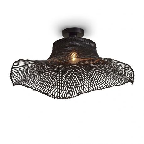 Plafoniere - Plafoniera din bambus Ibiza L 65cm, negru