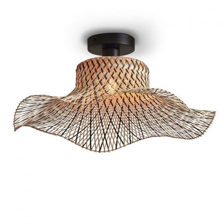 Plafoniere - Plafoniera din bambus Ibiza S 50cm, negru/ natur
