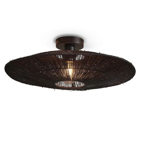 Plafoniere - Plafoniera eco din iuta Iguazu L disc 55cm, negru