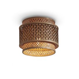 Plafoniere - Plafoniera eco din bambus Bhutan S round negru/ natur