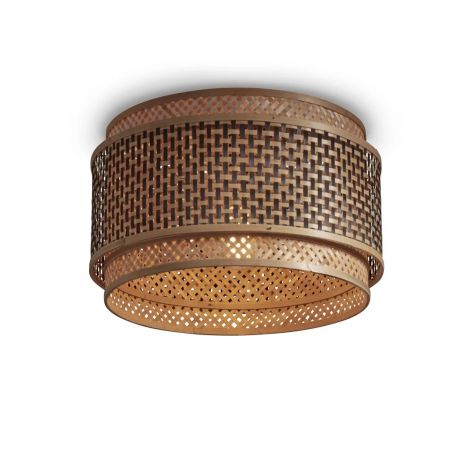 Plafoniere - Plafoniera eco din bambus Bhutan L round negru/ natur