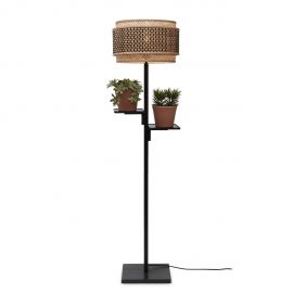 Lampadare - Lampa de podea eco din bambus cu 2 rafturi Bhutan 40x25 negru