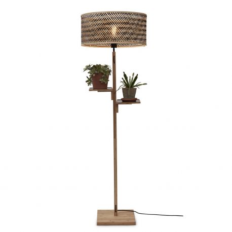 Lampadare - Lampadar eco din bambus cu 2 rafturi Java nat/50x22, natur/ negru