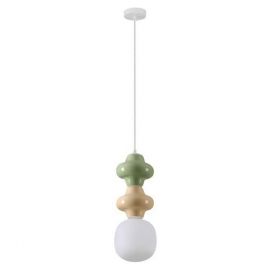 Pendule, Lustre suspendate - Pendul ceramic design modern CHIC verde/ galben