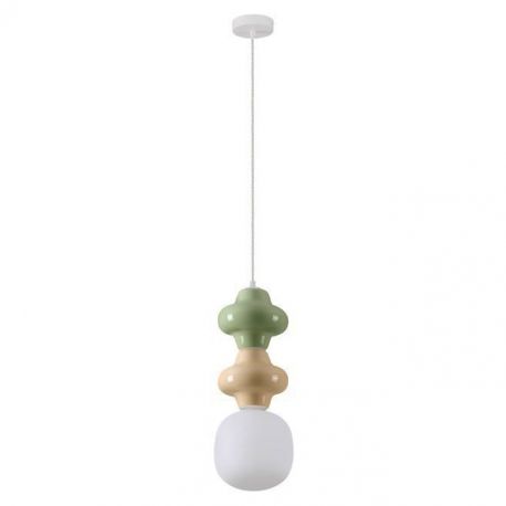 Pendule, Lustre suspendate - Pendul ceramic design modern CHIC verde/ galben