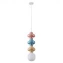 Pendul ceramic design modern CHIC roz/ albastru/ galben